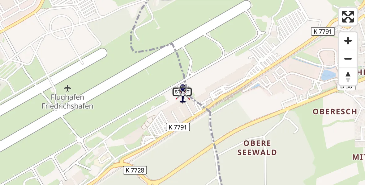 Flugroute Polizeihubschrauber Friedrichshafen Flughafen - Friedrichshafen Flughafen, 30 März 2026, 09:20