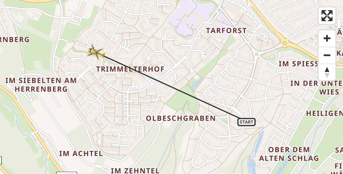 Flugroute Rettungshubschrauber Trier - Trier, 30 März 2026, 09:36