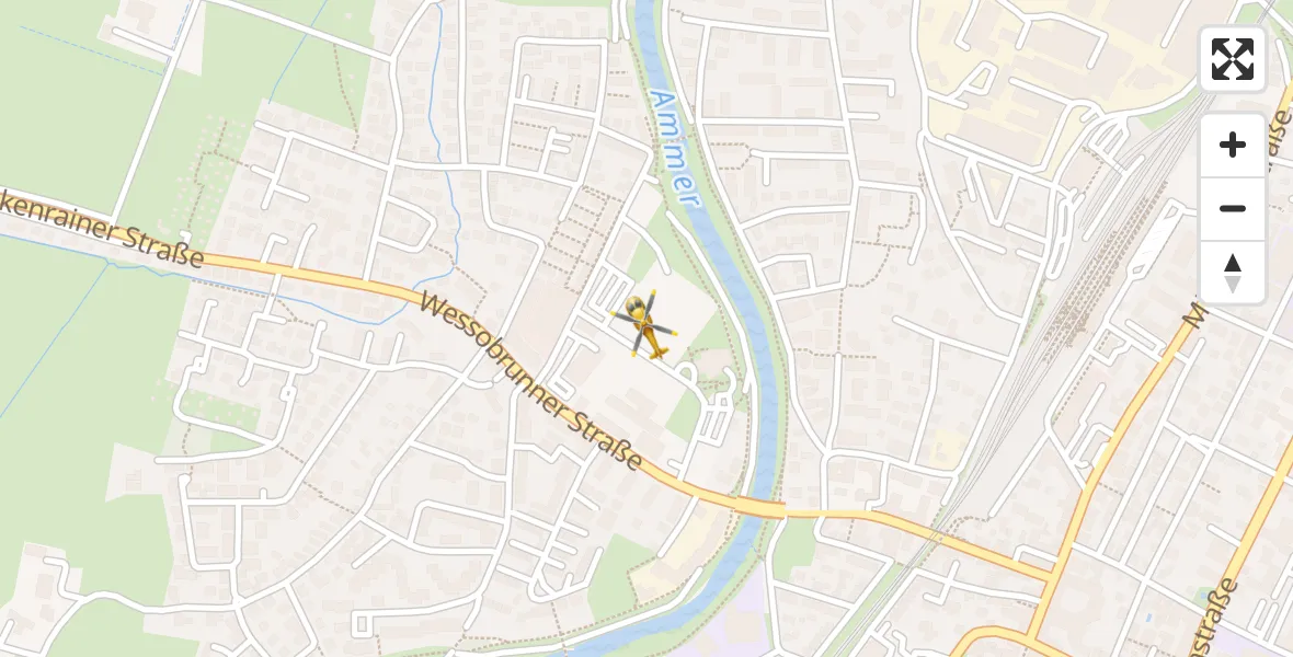 Flugroute Rettungshubschrauber Weilheim i.OB - Weilheim i.OB, 30 März 2026, 09:57