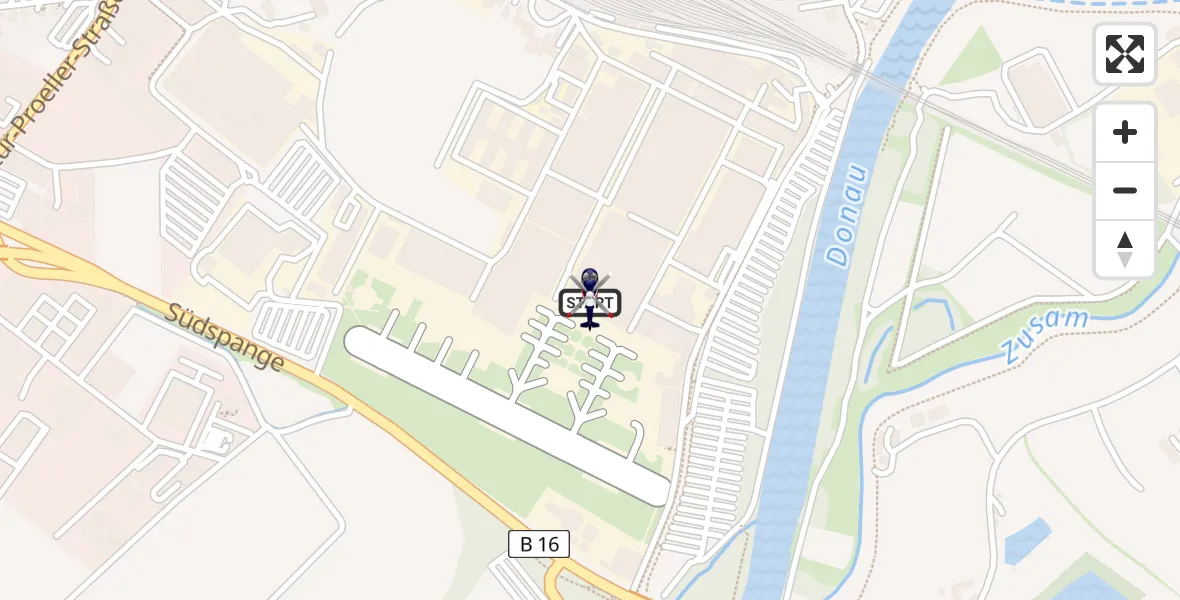 Flugroute Polizeihubschrauber Donauwörth Hubschrauberlandeplatz - Donauwörth Hubschrauberlandeplatz, 30 März 2026, 10:32