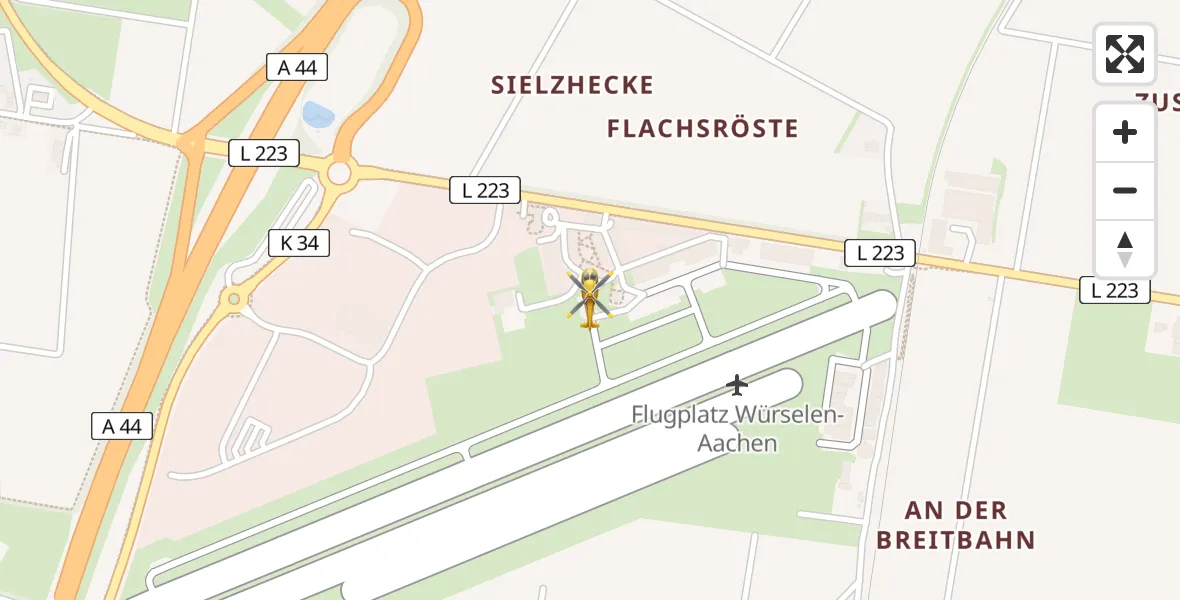 Flugroute Rettungshubschrauber Aachen-Merzbrück Flughafen - Aachen-Merzbrück Flughafen, 30 März 2026, 10:43