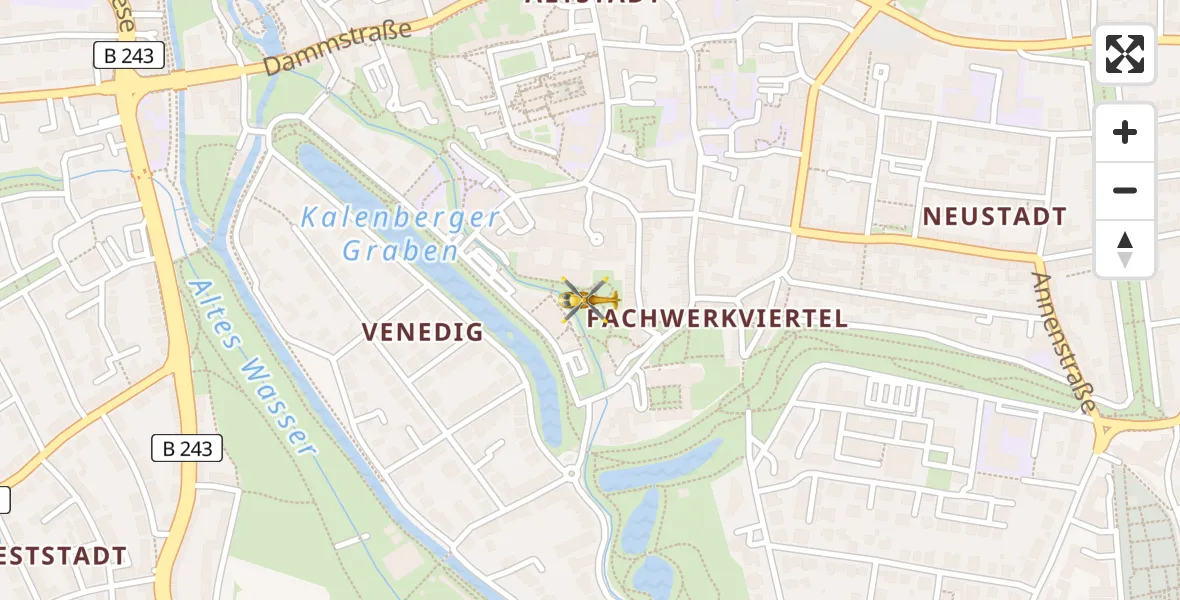 Flugroute Ambulanzhubschrauber Hildesheim - Hildesheim, 30 März 2026, 11:01