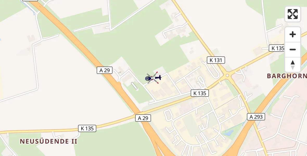 Flugroute Polizeihubschrauber Oldenburg Police Hubschrauberlandeplatz - Oldenburg Police Hubschrauberlandeplatz, 30 März 2026, 12:29