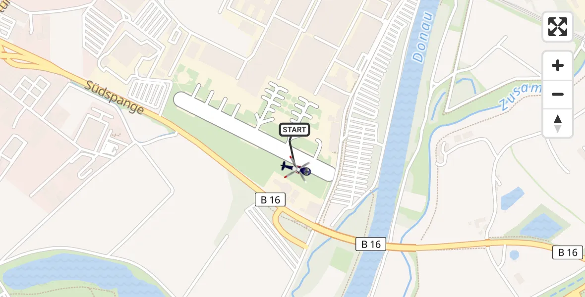 Flugroute Polizeihubschrauber Donauwörth Hubschrauberlandeplatz - Donauwörth Hubschrauberlandeplatz, 30 März 2026, 13:15