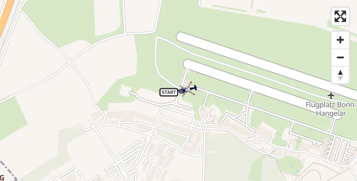 Routekaart van de vlucht: Polizeihubschrauber nach Bonn-Hangelar Flugplatz