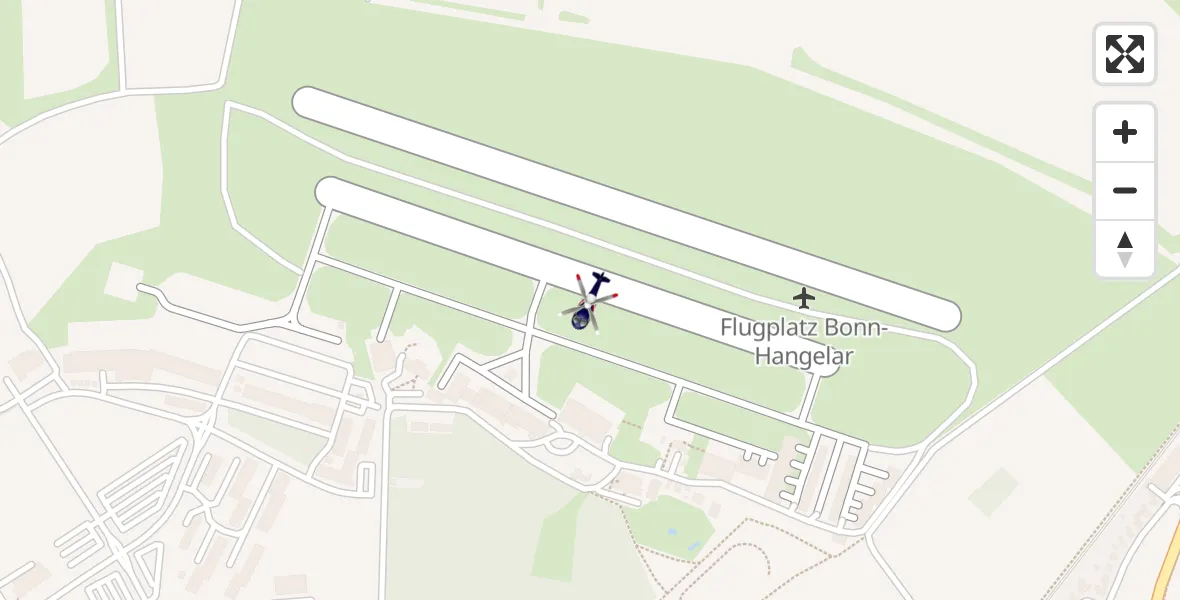 Routekaart van de vlucht: Polizeihubschrauber nach Bonn-Hangelar Flugplatz