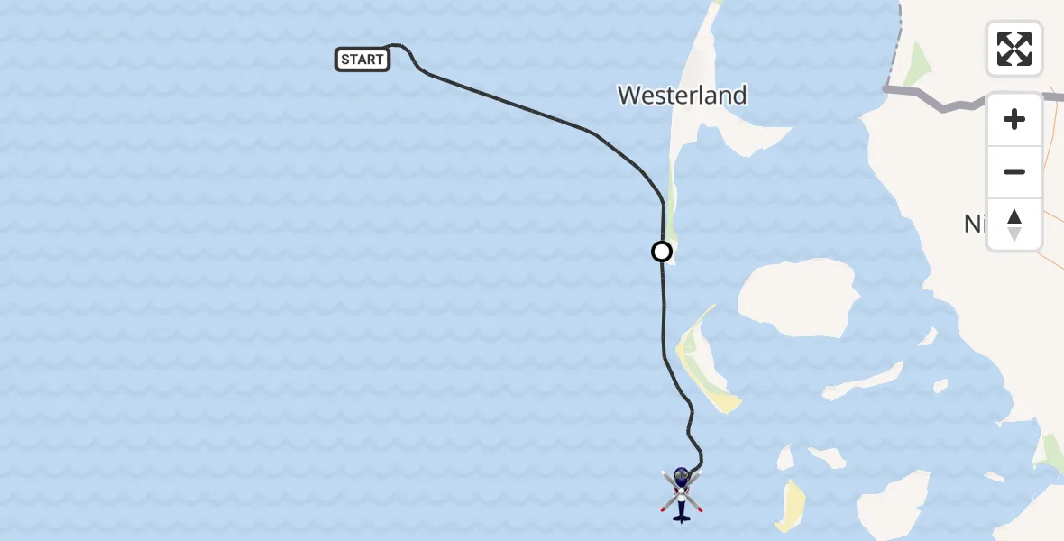 Routekaart van de vlucht: Polizeihubschrauber nach Hörnum (Sylt), North Sea
