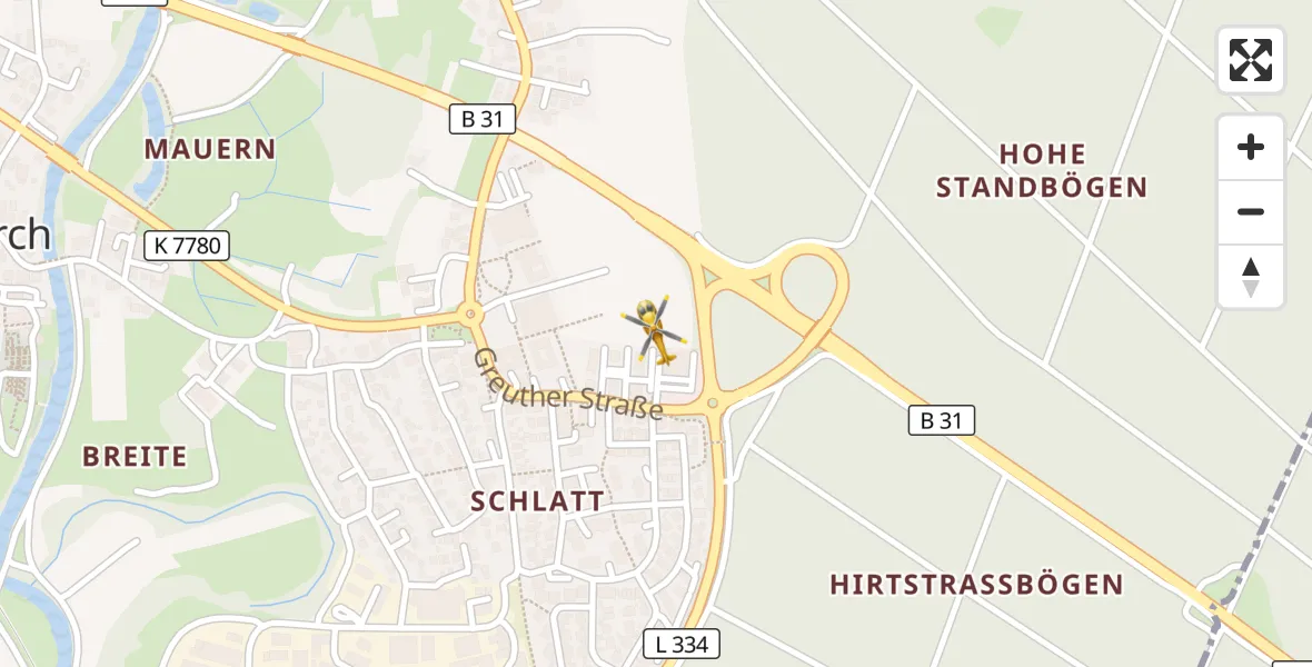 Flugroute Rettungshubschrauber Eriskirch - Eriskirch, 30 März 2026, 15:25