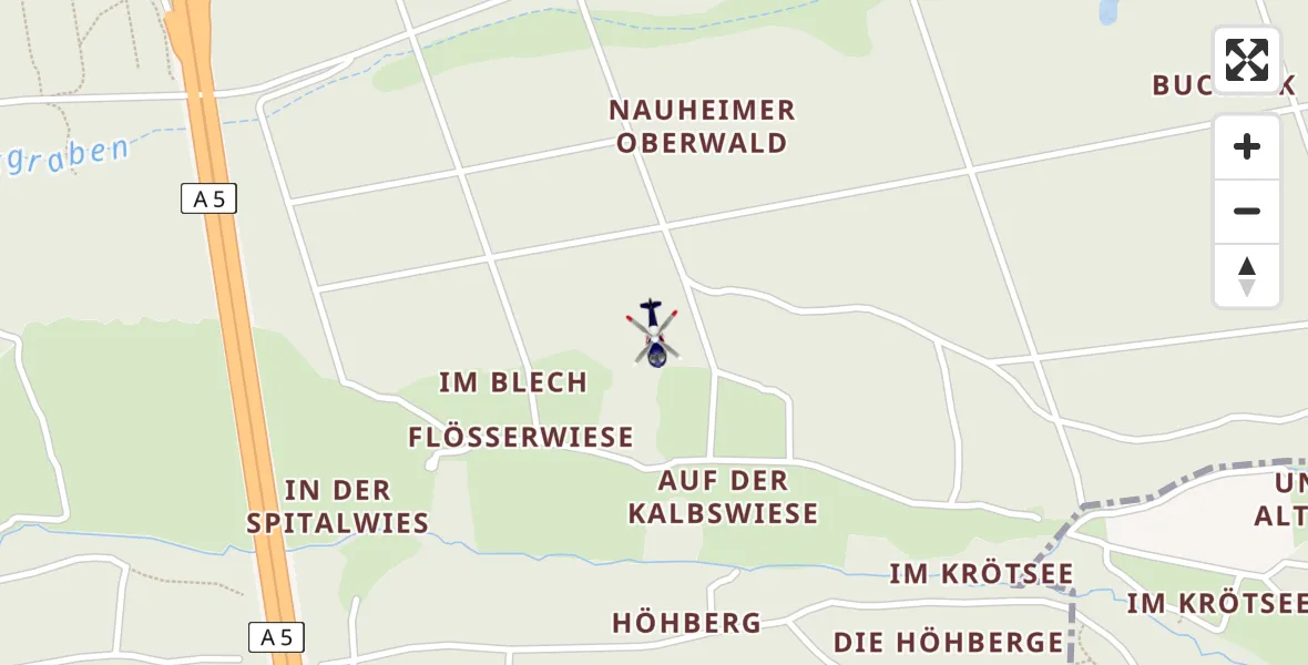 Routekaart van de vlucht: Polizeihubschrauber nach Mörfelden-Walldorf, Rotwiesen-Schneise