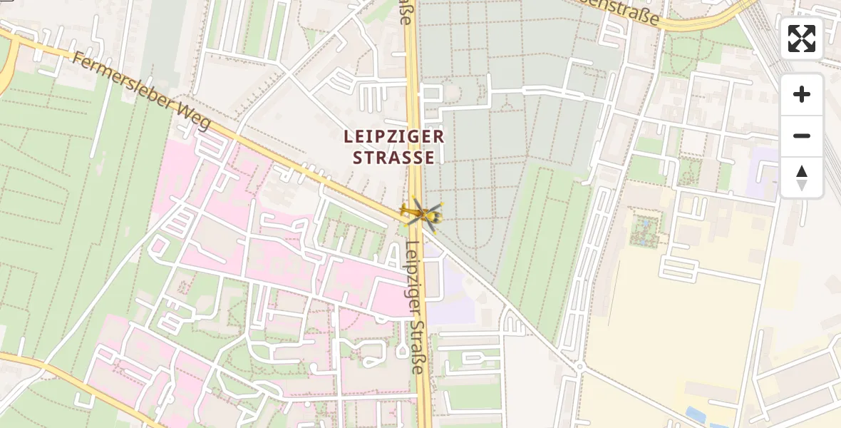 Routekaart van de vlucht: Rettungshubschrauber nach Magdeburg University Hospital, Magdeburg University Hospital Hubschrauberlandeplatz