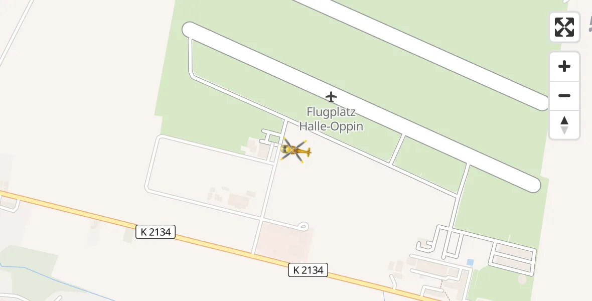 Flugroute Rettungshubschrauber Halle-Oppin Flugplatz - Halle-Oppin Flugplatz, 30 März 2026, 17:25