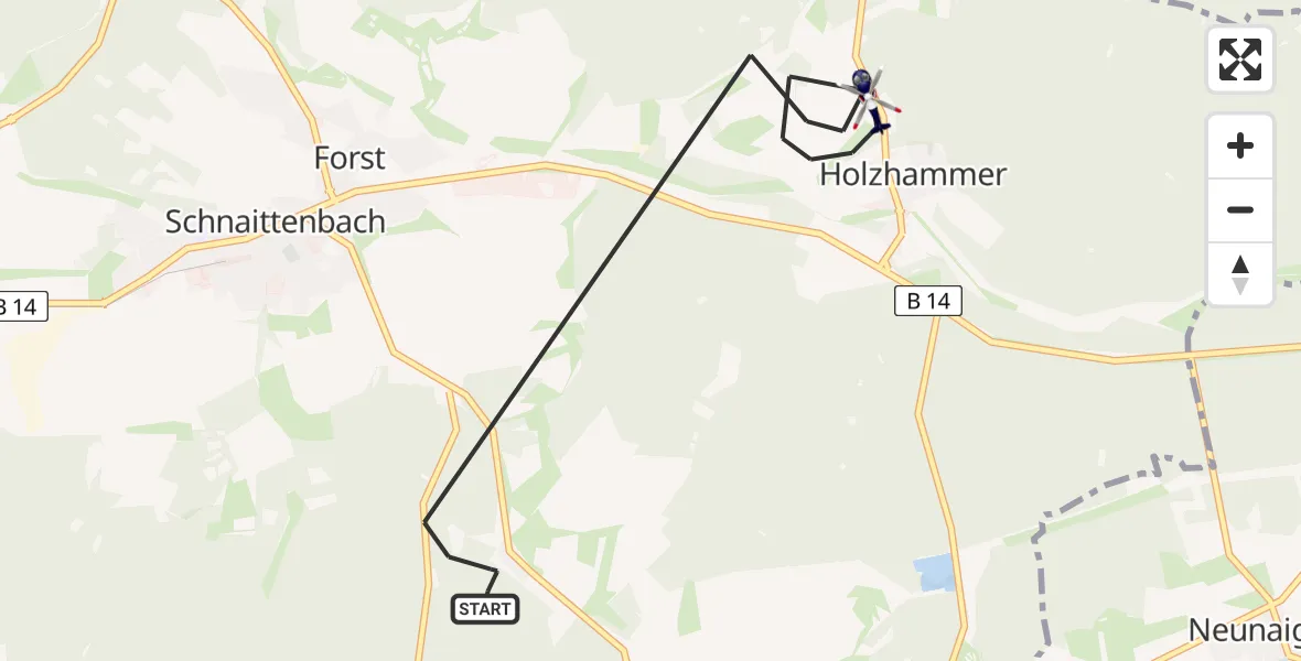 Flugroute Polizeihubschrauber Schnaittenbach - Schnaittenbach, 30 März 2026, 18:16