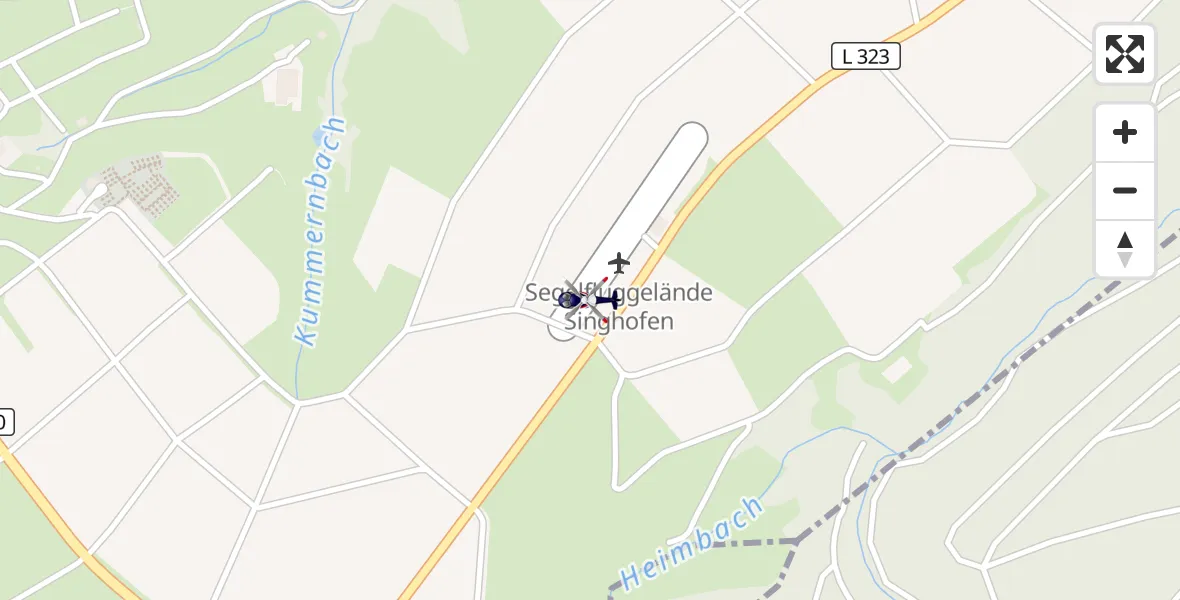 Flugroute Polizeihubschrauber Singhofen Flugplatz - Singhofen Flugplatz, 30 März 2026, 19:49