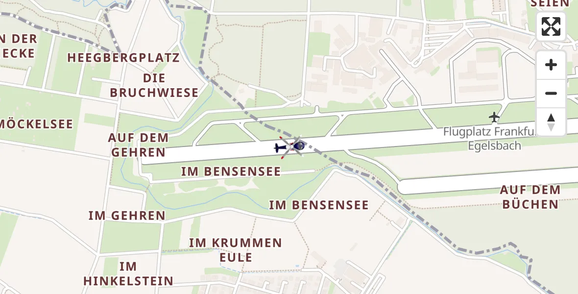 Routekaart van de vlucht: Polizeihubschrauber nach Flughafen Frankfurt-Egelsbach