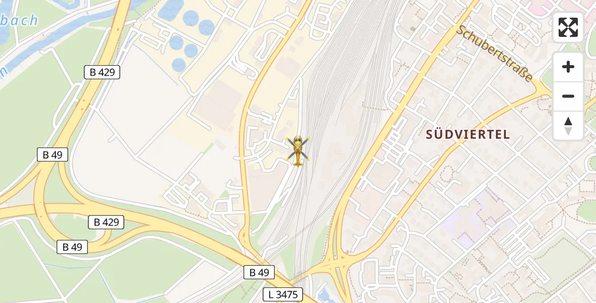 Flugroute Rettungshubschrauber Gießen - Gießen, 30 März 2026, 23:38
