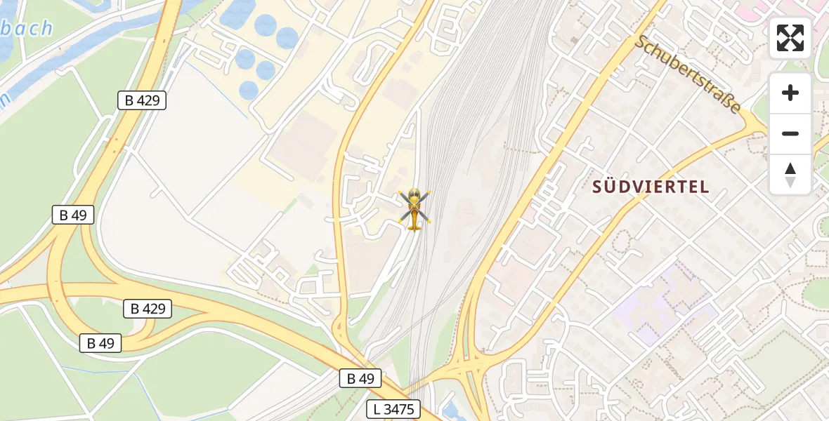 Flugroute Rettungshubschrauber Gießen - Gießen, 30 März 2026, 23:35