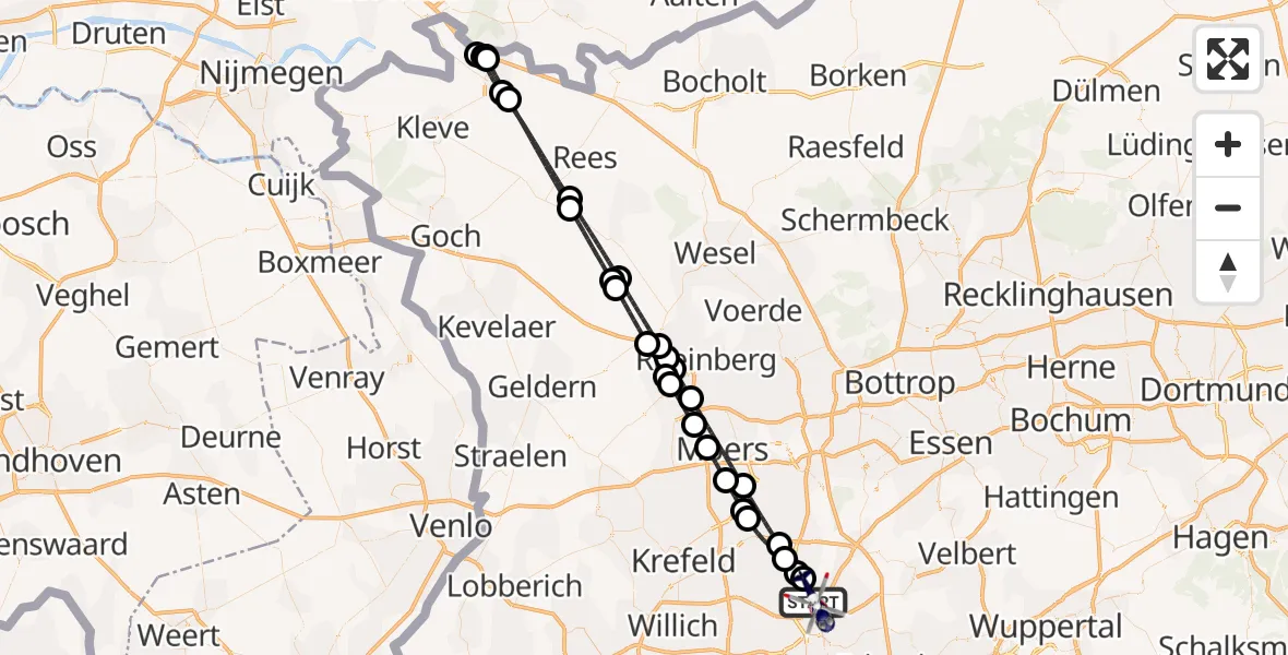 Flugroute Polizeihubschrauber Düsseldorf Flughafen - Düsseldorf Flughafen, 31 März 2026, 02:36