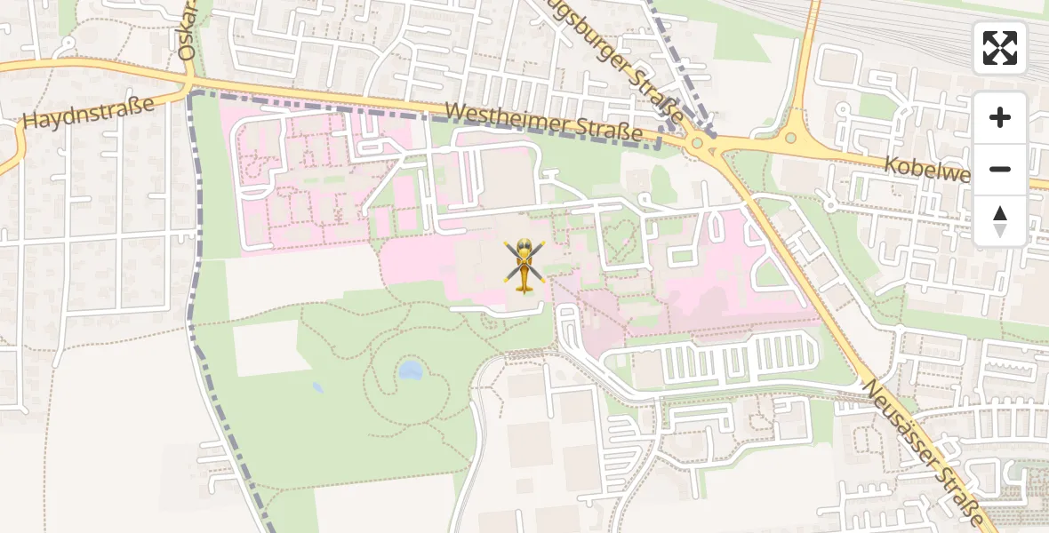 Flugroute Rettungshubschrauber Augsburg University Hospital - Augsburg University Hospital, 31 März 2026, 03:24