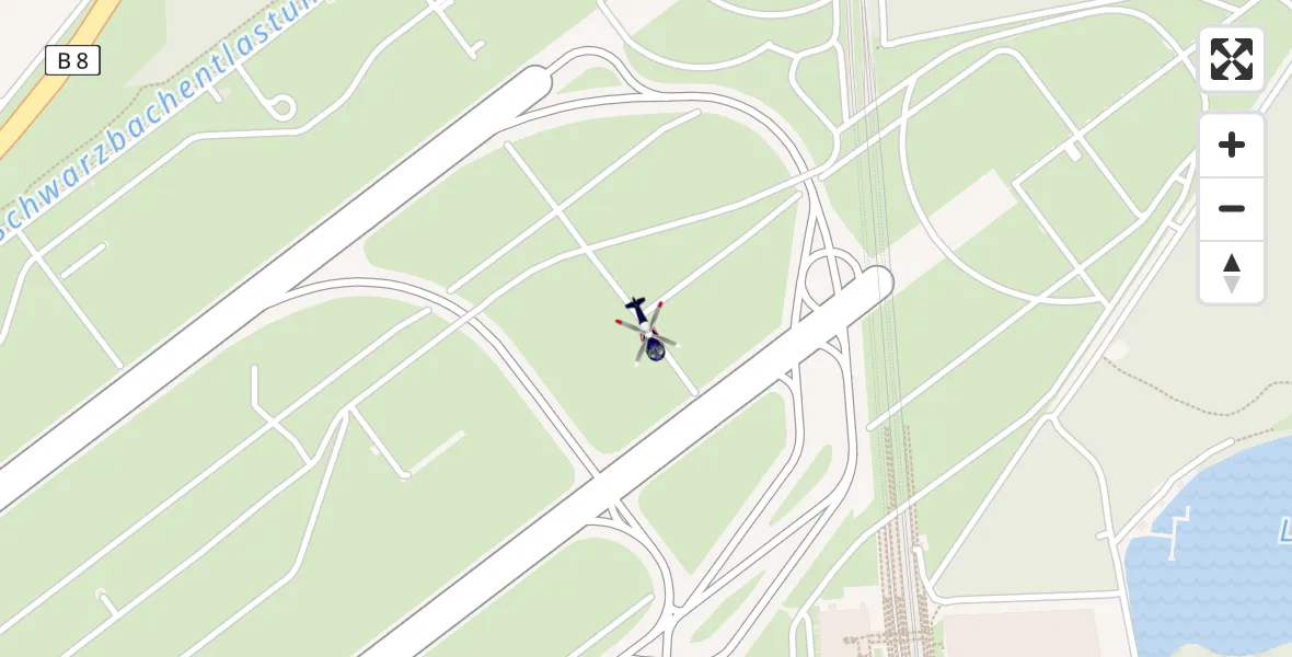 Routekaart van de vlucht: Polizeihubschrauber nach Düsseldorf Flughafen