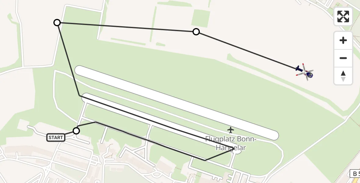 Flugroute Polizeihubschrauber Sankt Augustin - Sankt Augustin, 31 März 2026, 06:03