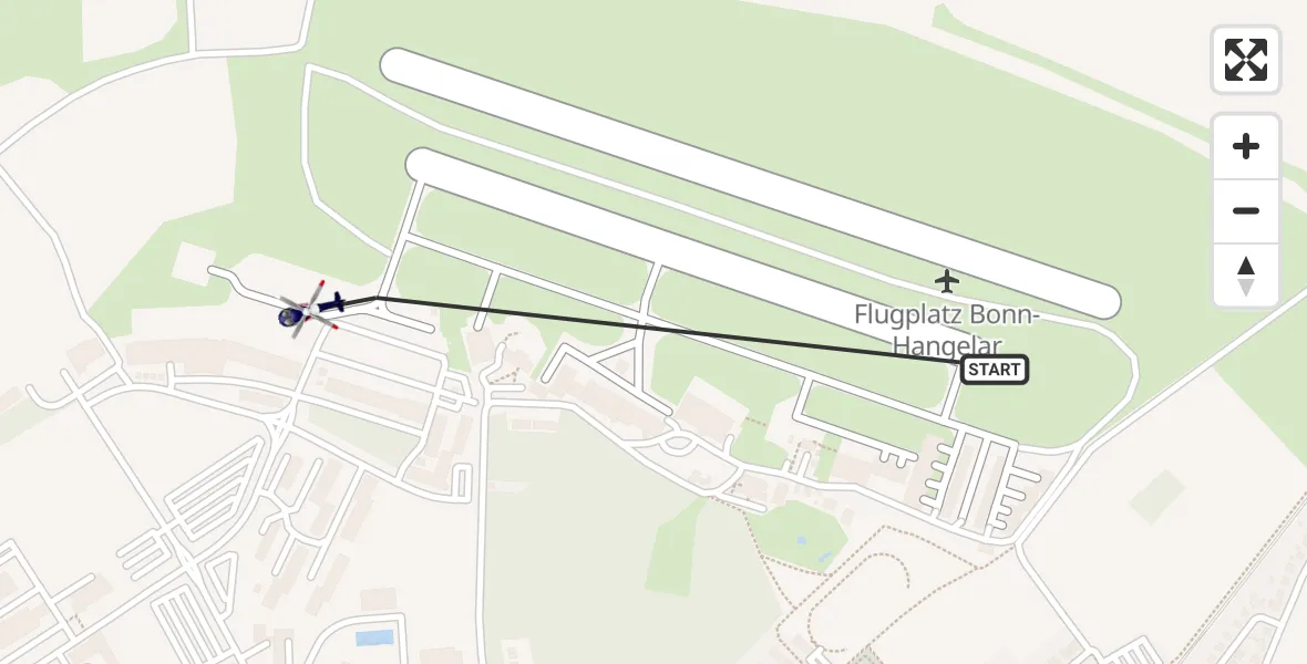 Flugroute Polizeihubschrauber Bonn-Hangelar Flugplatz - Sankt Augustin, 31 März 2026, 06:19