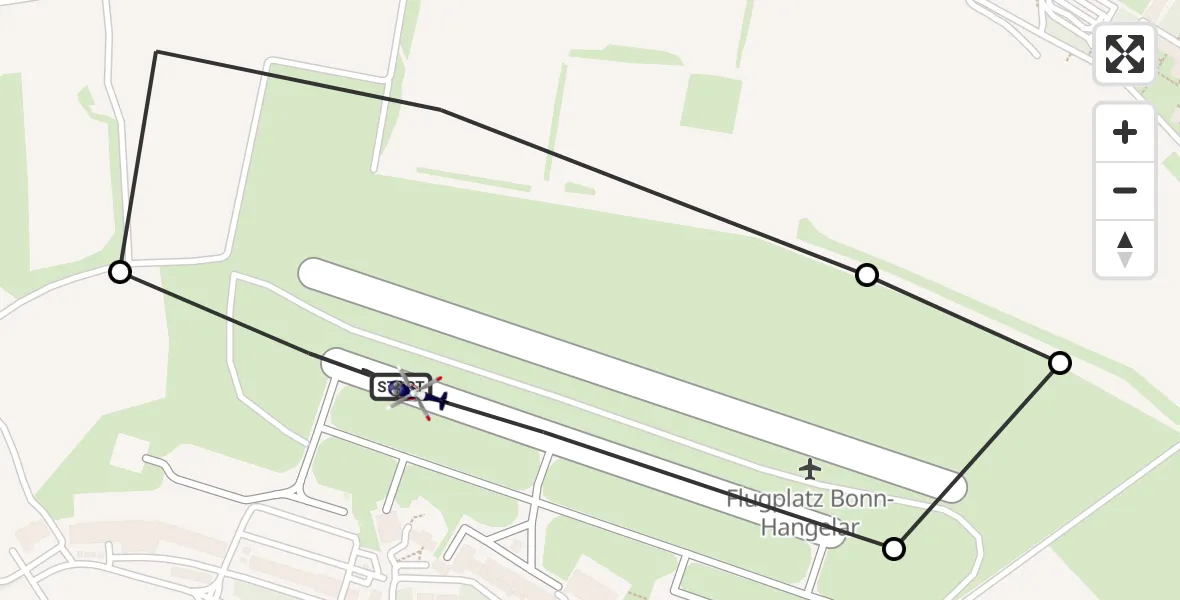 Flugroute Polizeihubschrauber Bonn-Hangelar Flugplatz - Bonn-Hangelar Flugplatz, 31 März 2026, 06:34