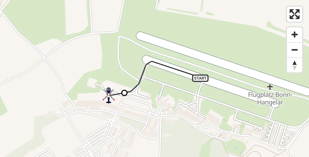Flugroute Polizeihubschrauber Bonn-Hangelar Flugplatz - Sankt Augustin, 31 März 2026, 06:40