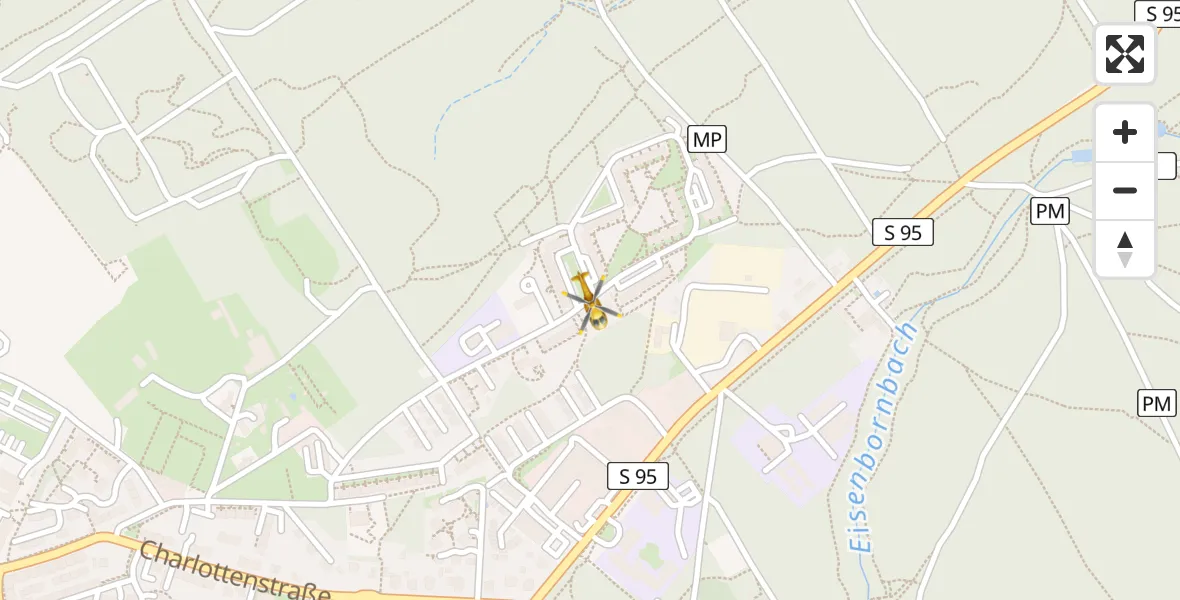 Routekaart van de vlucht: Rettungshubschrauber nach Dresden, Am Jägerpark