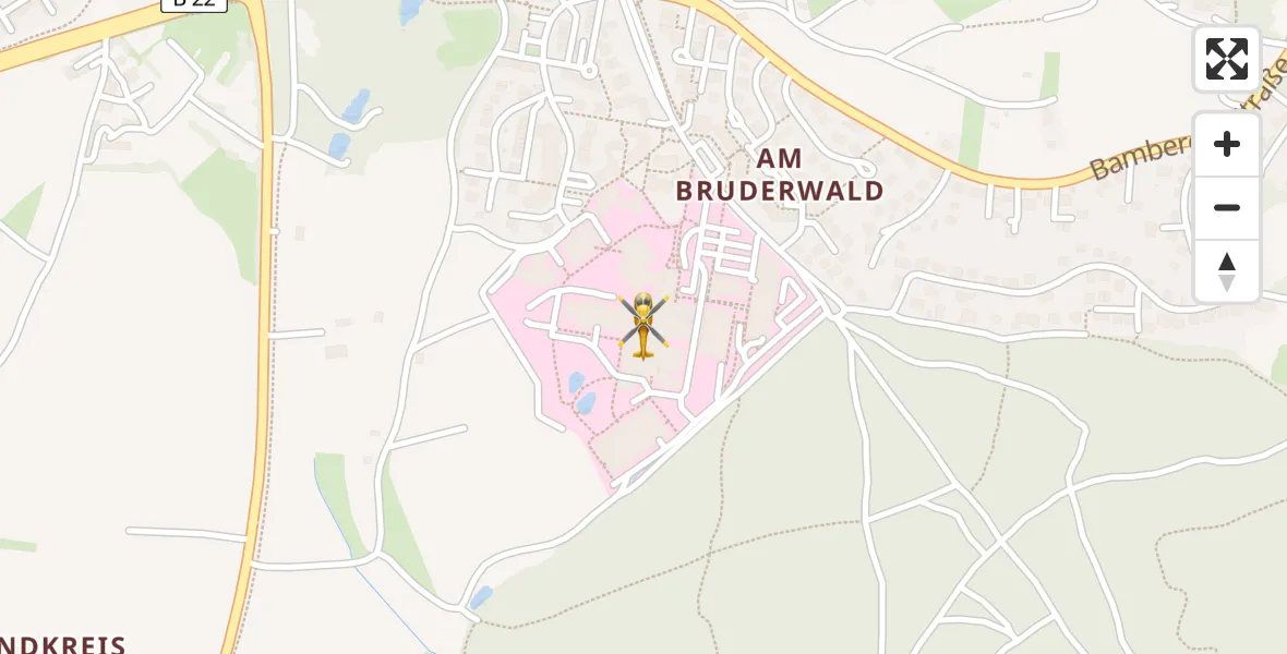 Flugroute Rettungshubschrauber Bamberg Hospital - Bamberg Hospital, 31 März 2026, 06:46
