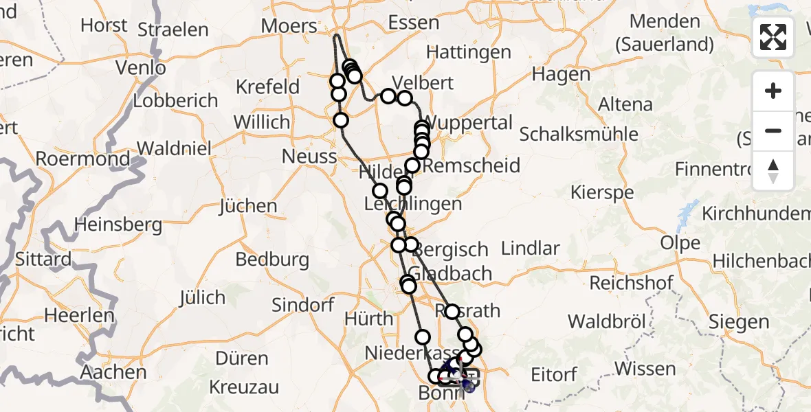 Flugroute Polizeihubschrauber Sankt Augustin - Sankt Augustin, 31 März 2026, 07:43