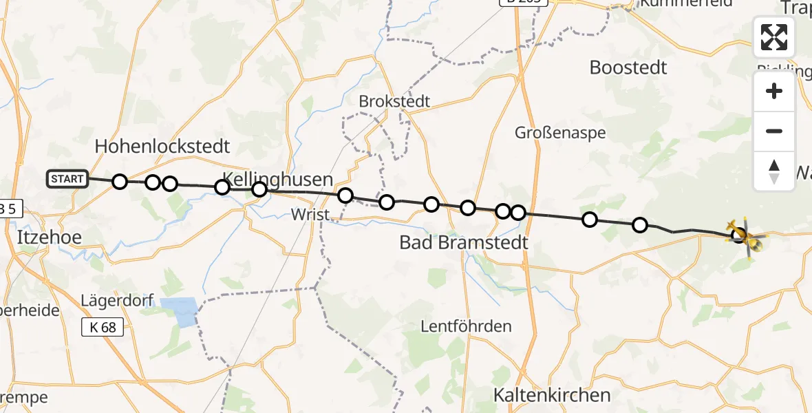 Routekaart van de vlucht: Rettungshubschrauber nach Bark, Bockhorner Landstraße