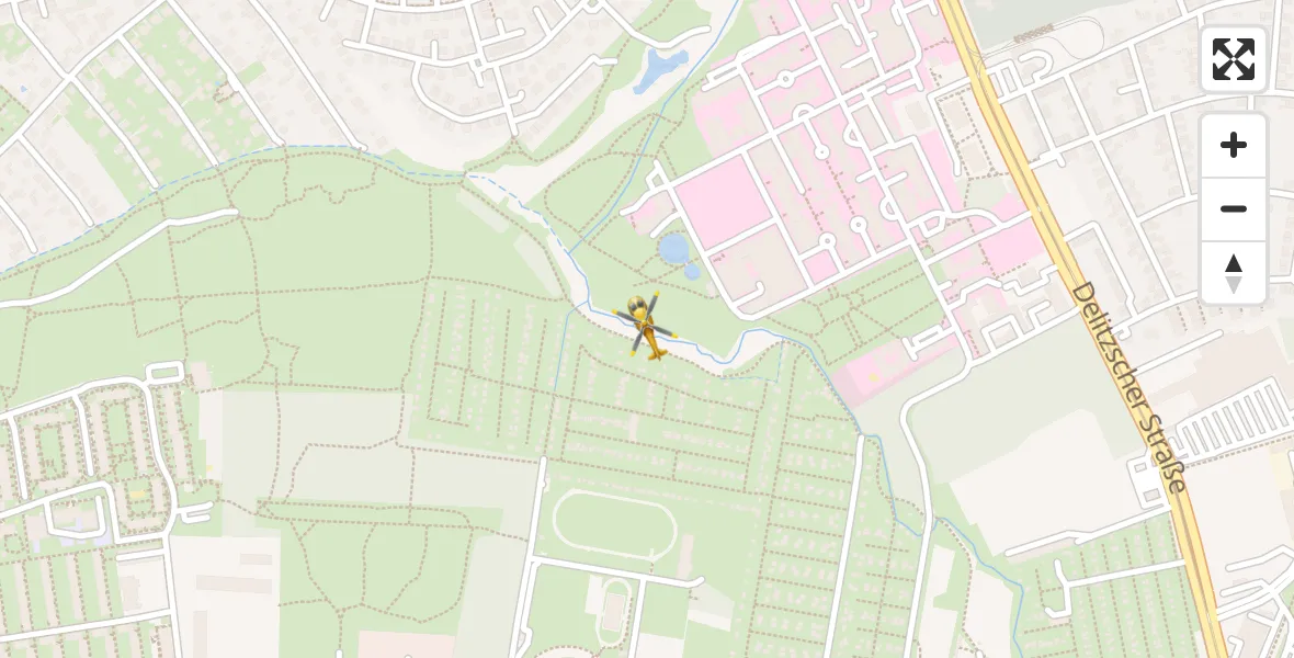 Flugroute Rettungshubschrauber Sankt Georg Hospital Leipzig Reserve - Sankt Georg Hospital Leipzig Reserve, 31 März 2026, 08:03