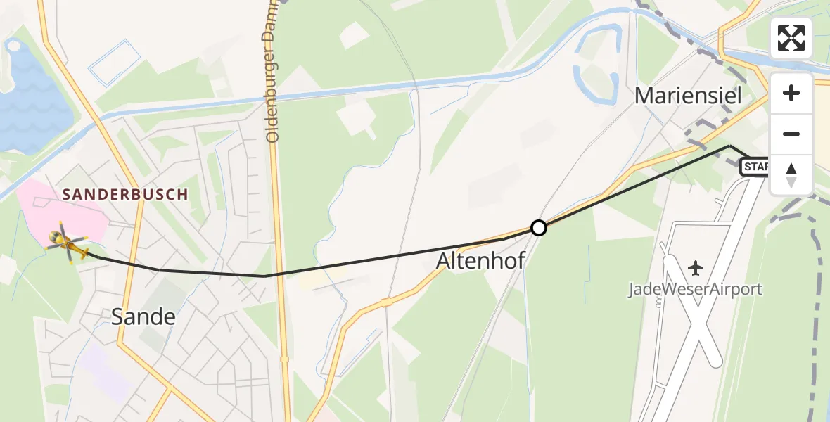 Routekaart van de vlucht: Rettungshubschrauber nach Sande, Am Gut Sanderbusch