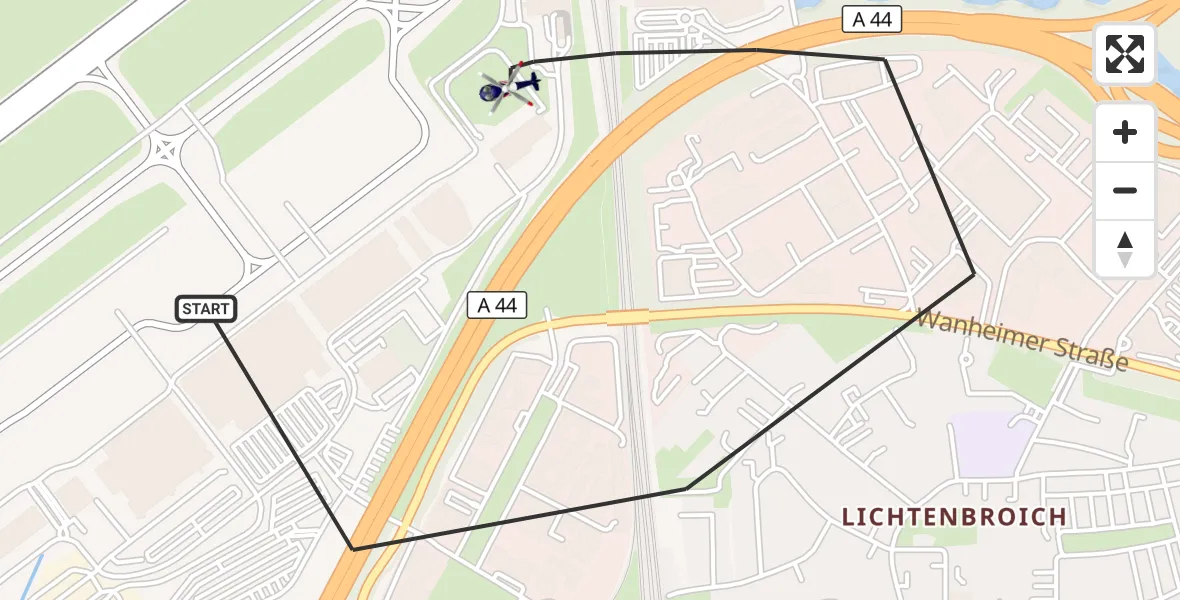 Flugroute Polizeihubschrauber Düsseldorf Flughafen - Düsseldorf Flughafen, 31 März 2026, 08:14