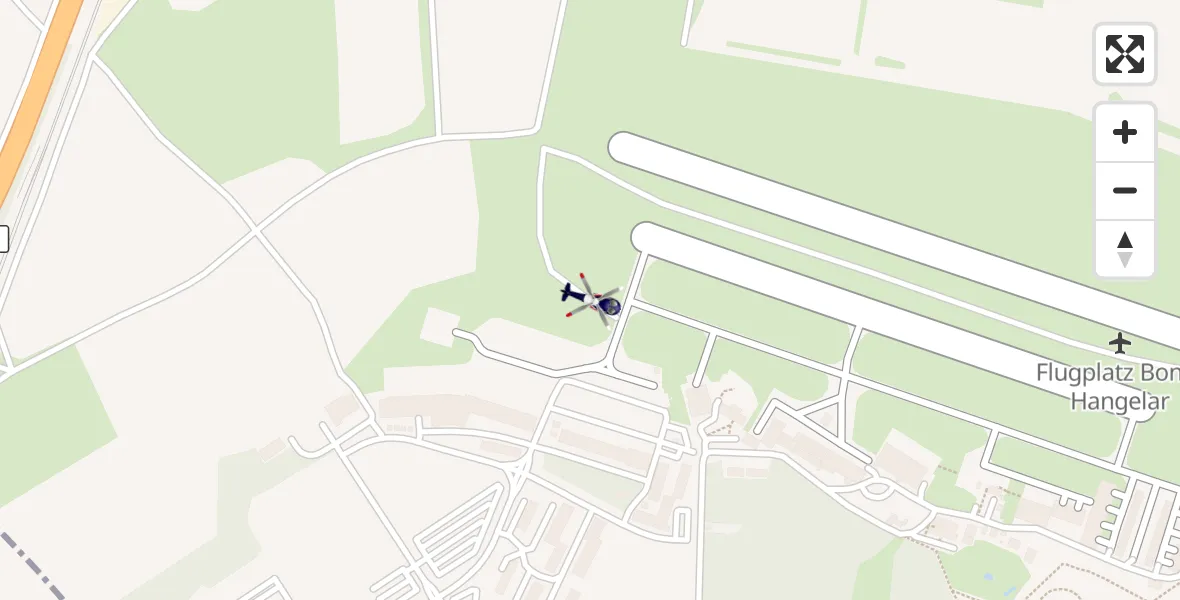 Flugroute Polizeihubschrauber Bonn-Hangelar Flugplatz - Bonn-Hangelar Flugplatz, 31 März 2026, 08:17