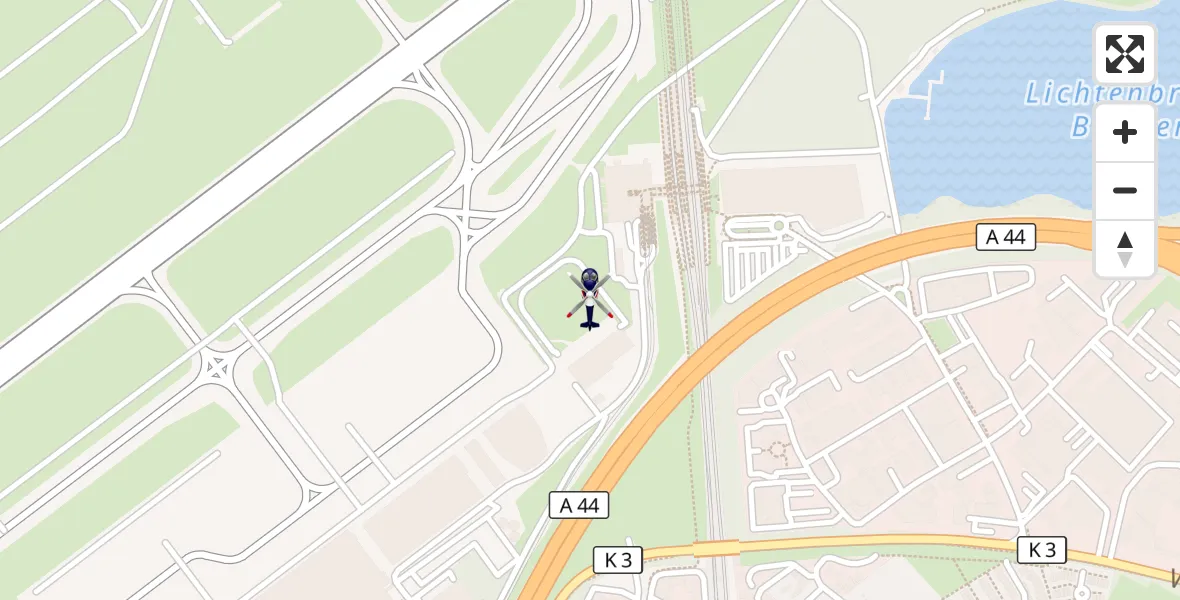 Flugroute Polizeihubschrauber Düsseldorf Flughafen - Düsseldorf Flughafen, 31 März 2026, 08:17