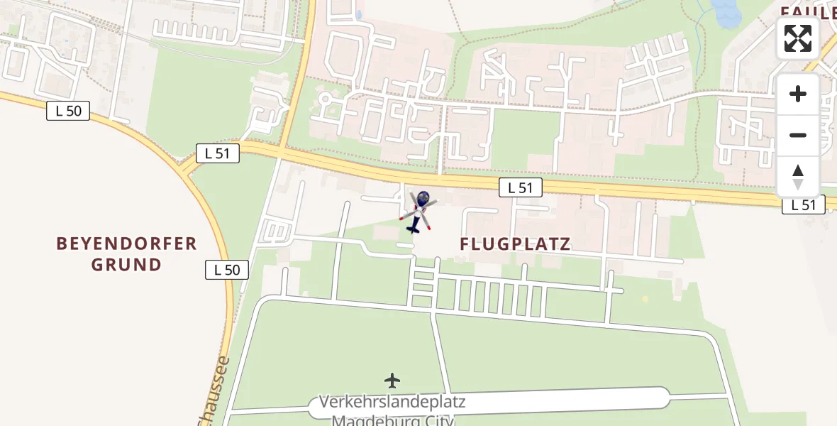 Routekaart van de vlucht: Polizeihubschrauber nach Magdeburg, Carnotstraße