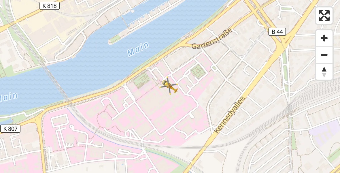 Flugroute Ambulanzhubschrauber Frankfurt University Hospital - Frankfurt University Hospital, 31 März 2026, 08:32