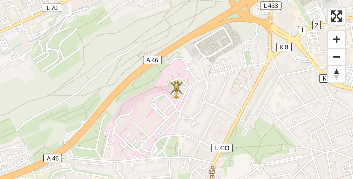 Flugroute Ambulanzhubschrauber Wuppertal - Wuppertal, 31 März 2026, 08:37