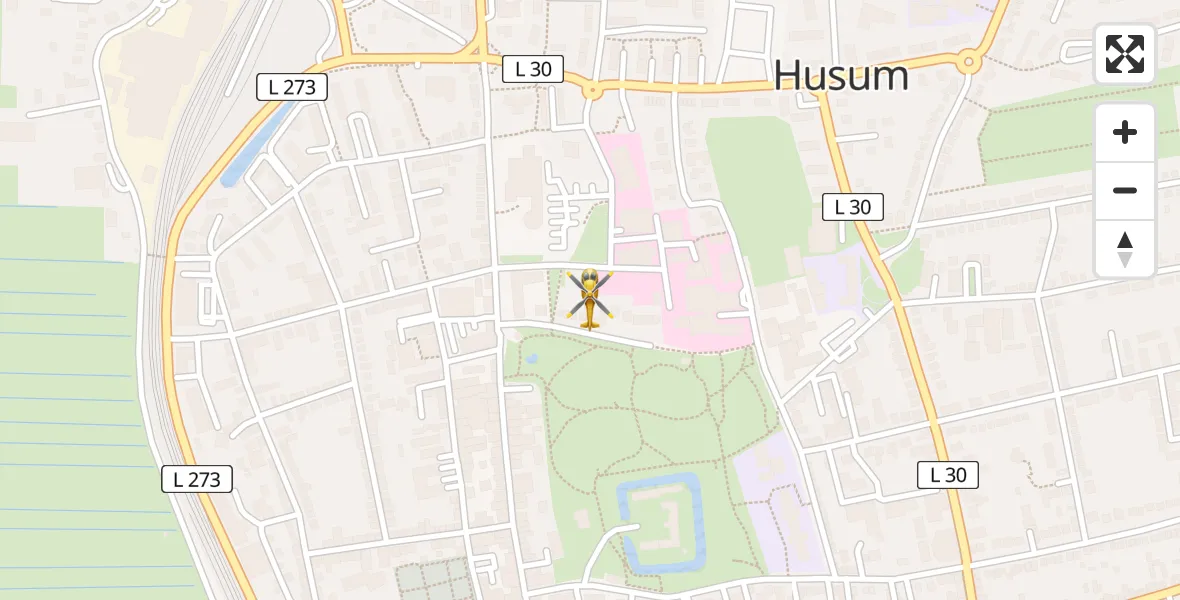 Flugroute Rettungshubschrauber Husum - Husum, 31 März 2026, 09:00