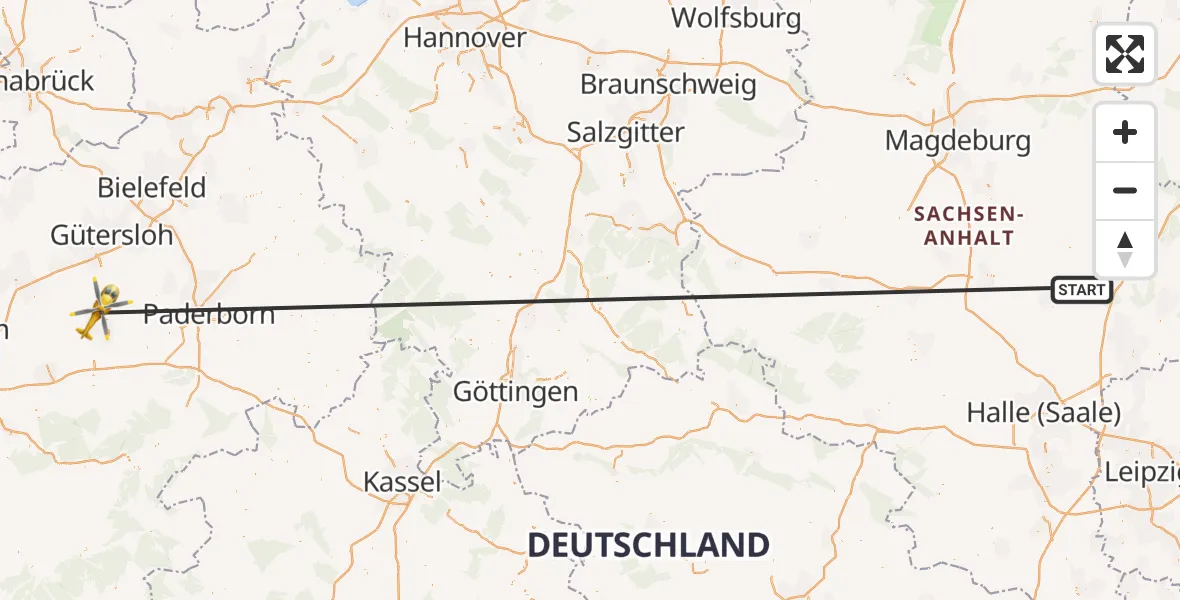 Routekaart van de vlucht: Rettungshubschrauber nach Lippstadt, Eichenweg
