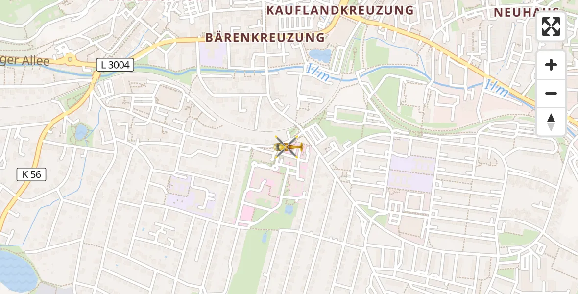 Flugroute Rettungshubschrauber Ilm-Kreis-Kliniken Arnstadt-Ilmenau Hubschrauberlandeplatz - Ilm-Kreis-Kliniken Arnstadt-Ilmenau Hubschrauberlandeplatz, 31 März 2026, 09:56