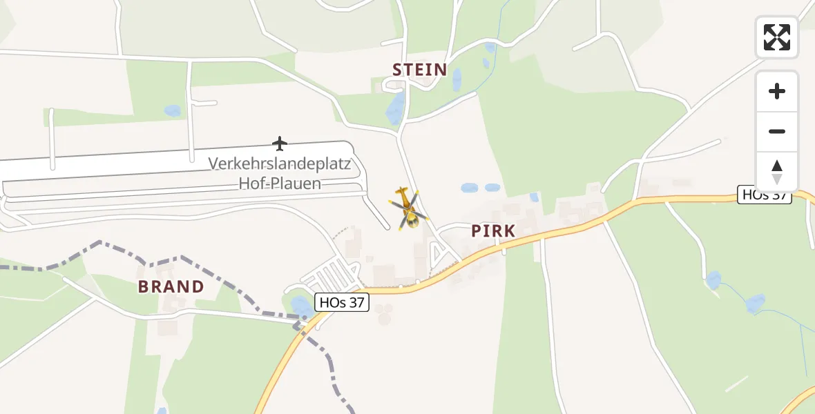Flugroute Ambulanzhubschrauber Hof-Plauen Flughafen - Hof-Plauen Flughafen, 31 März 2026, 10:01