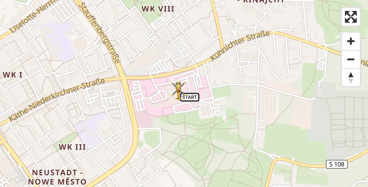 Flugroute Rettungshubschrauber Lausitzer Seenland Hospital - Lausitzer Seenland Hospital, 31 März 2026, 10:29