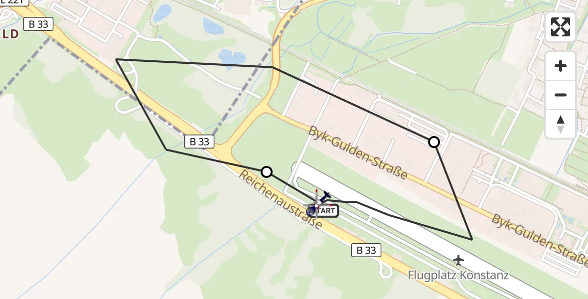 Flugroute Polizeihubschrauber Konstanz Flugplatz - Konstanz Flugplatz, 31 März 2026, 10:38
