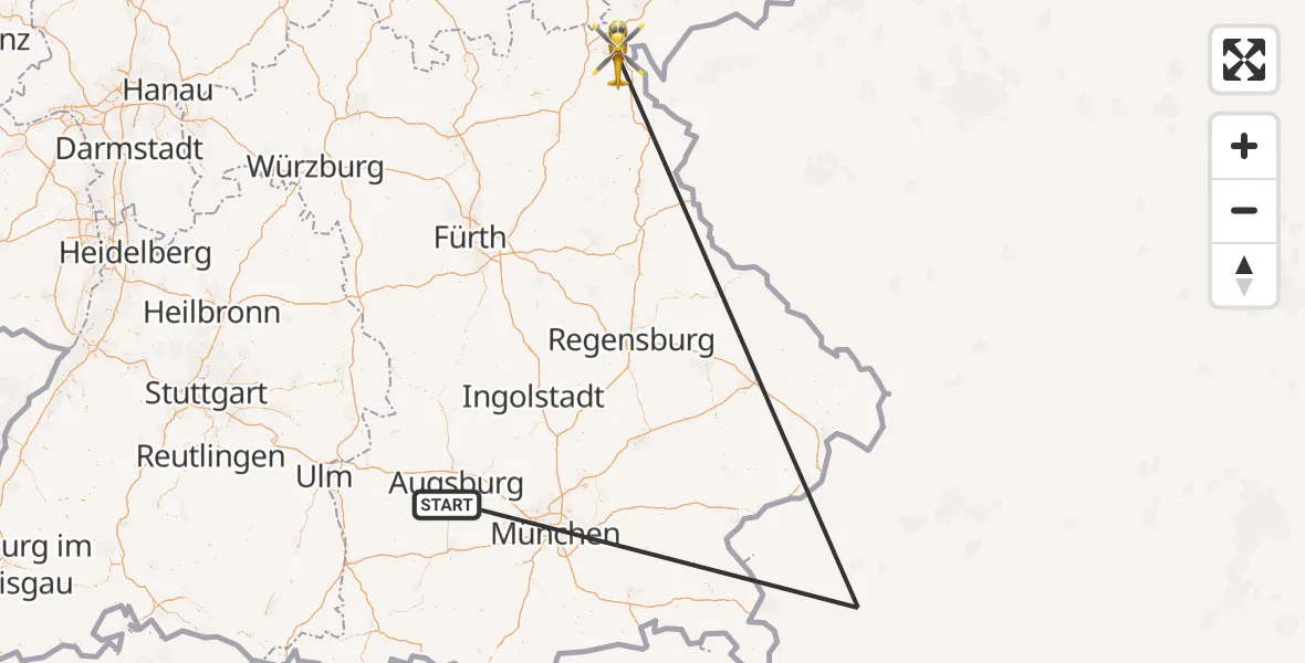 Routekaart van de vlucht: Rettungshubschrauber nach Regnitzlosau, Draisendorfer Straße