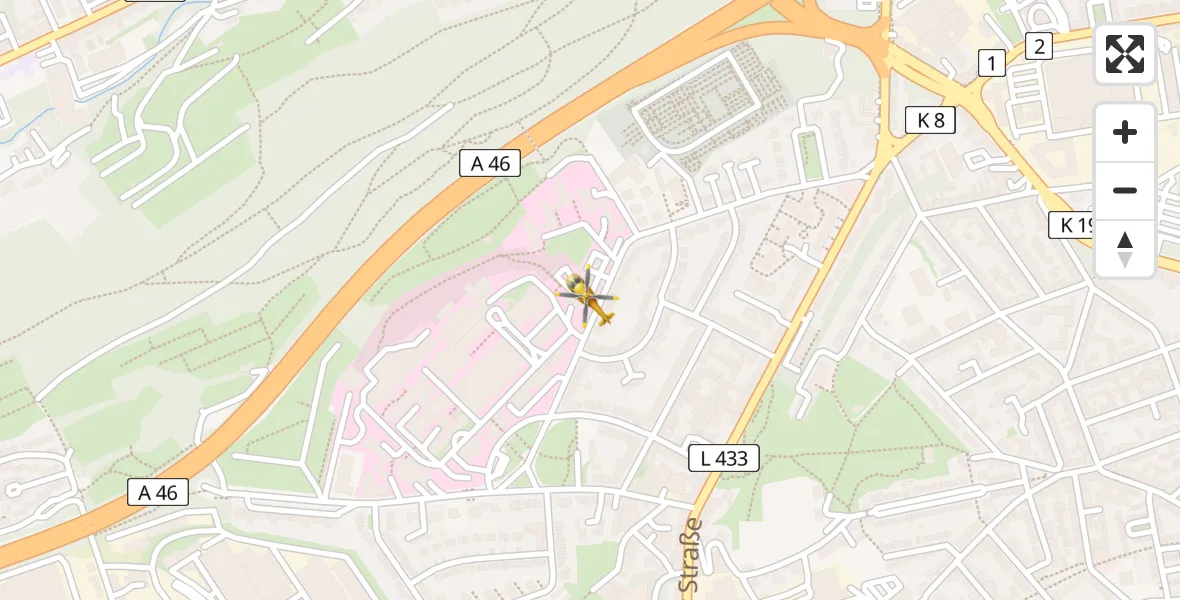 Flugroute Ambulanzhubschrauber Wuppertal - Wuppertal, 31 März 2026, 10:43
