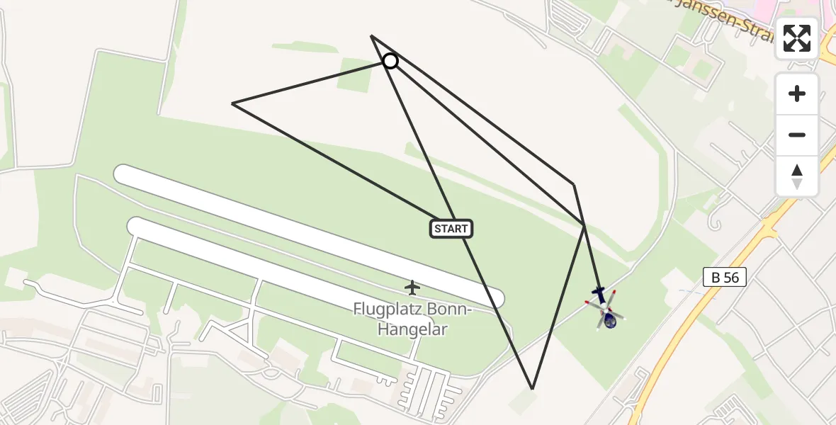 Routekaart van de vlucht: Polizeihubschrauber nach Sankt Augustin, Kölnstraße
