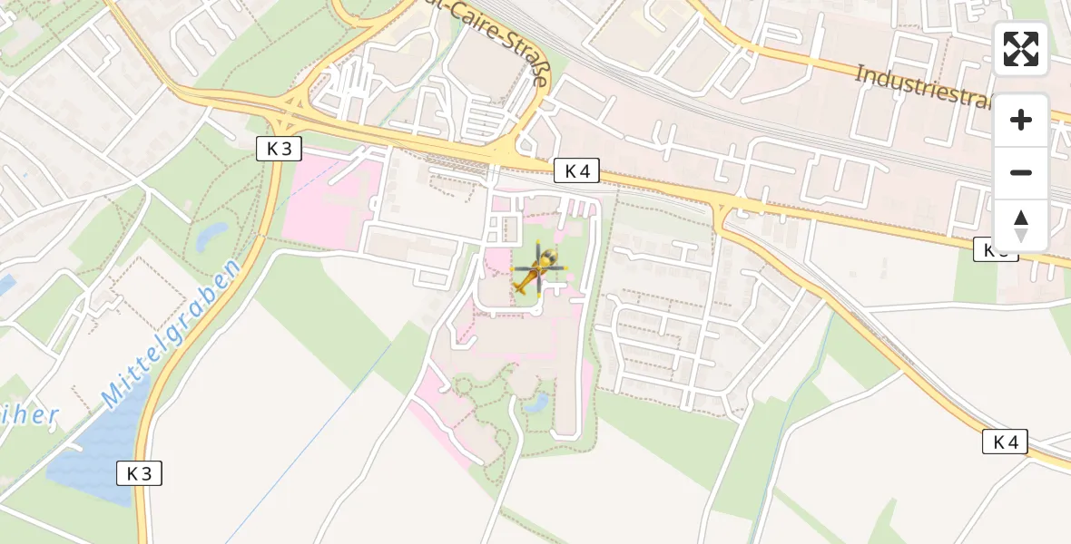 Flugroute Rettungshubschrauber Ludwigshafen Accident Hospital - Ludwigshafen Accident Hospital, 31 März 2026, 11:23