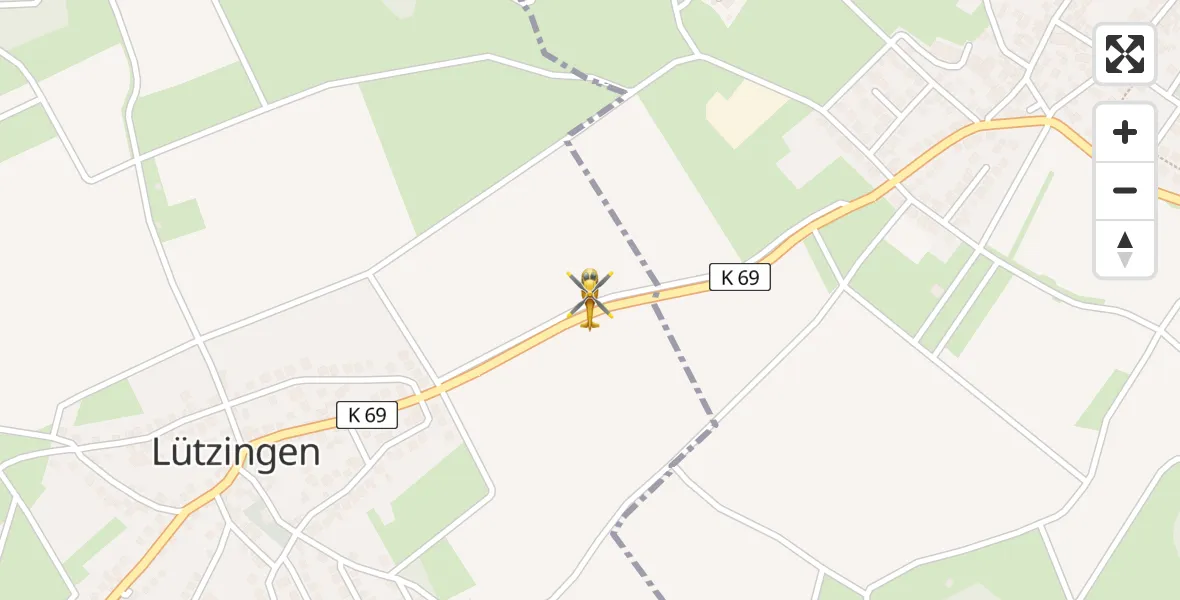 Routekaart van de vlucht: Rettungshubschrauber nach Burgbrohl, K 69